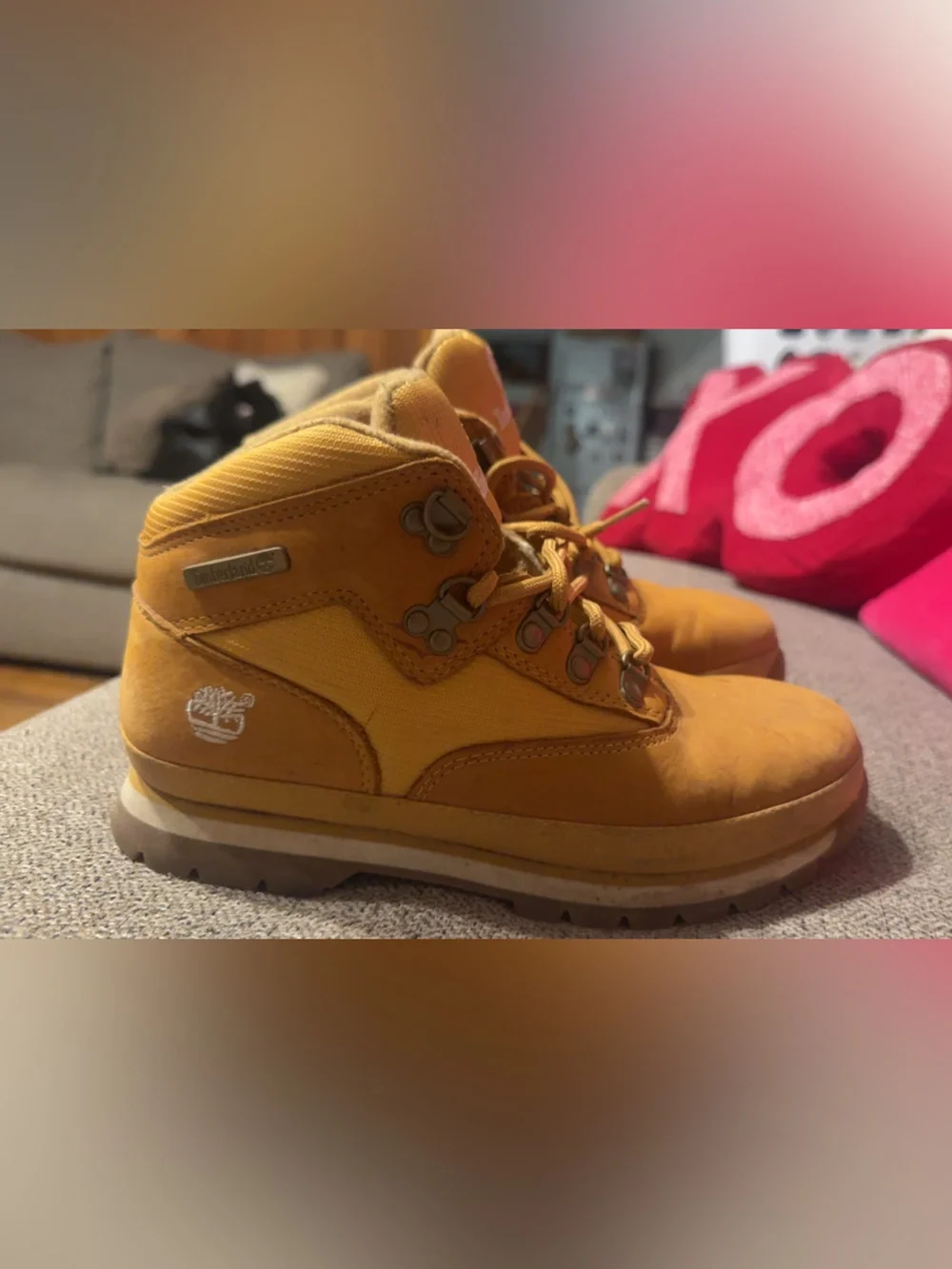 Timberland Yellow Tan Nubuck Lace-Up Boots